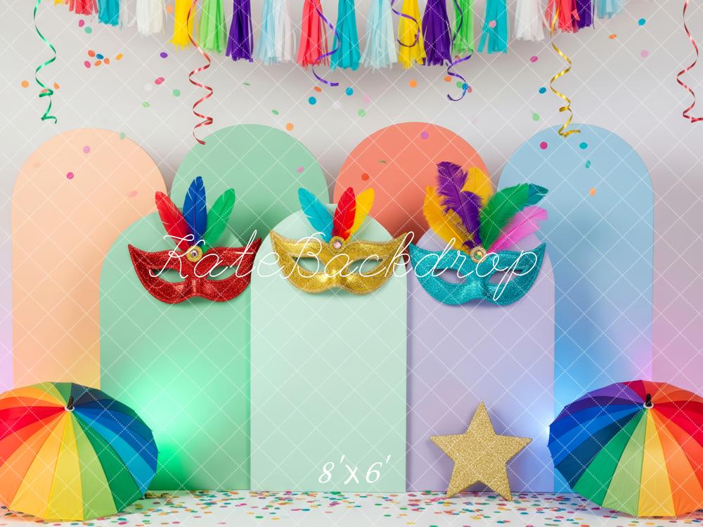 Kate Carnaval Masques Anniversaire Toile de fond en Polar conçue par Patty Roberts