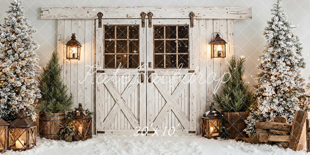 Kate Hiver Porte Bois Sapins Neige Toile de fond conçue par Emetselch