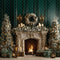 Kate Noël Cheminée Sapins Bougies Décorations Toile de fond conçue par Emetselch - Kate Backdrop FR
