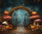 Kate Automne Portail Champignons Citrouilles Toile de fond en Laine conçue par Emetselch