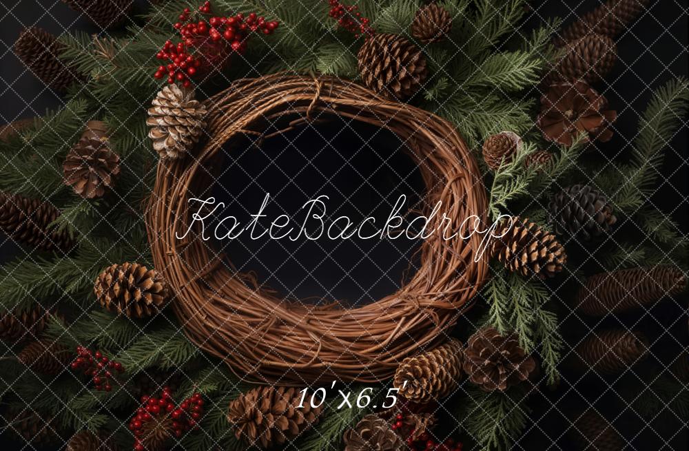 Kate Nouveau-né Noël Pommes de Pin Toile de fond en Laine conçue par Emetselch