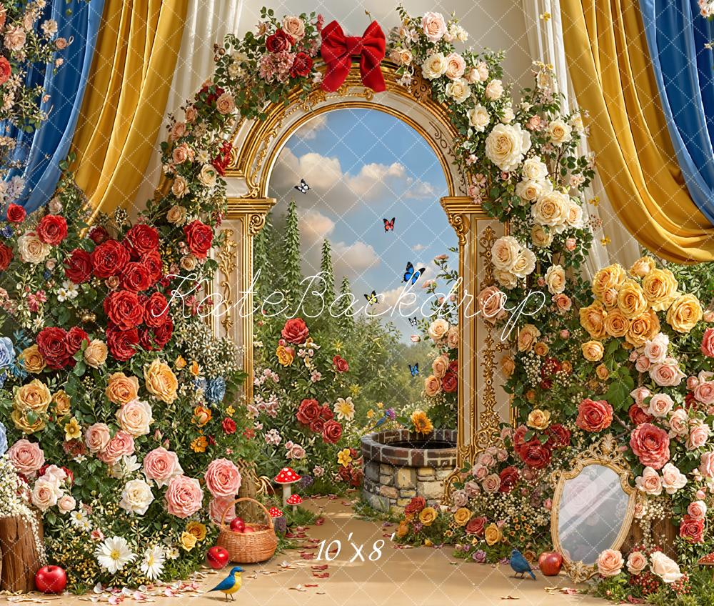 Kate Arc Fleurs Coloré Conte de fées Toile de fond en Laine conçue par Emetselch - Kate Backdrop FR