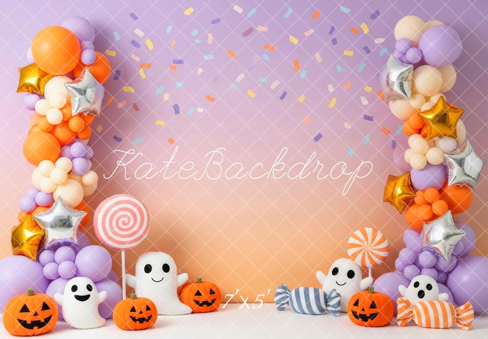 Kate Halloween Ballons Citrouilles Fantômes Toile de fond conçue par Patty Roberts