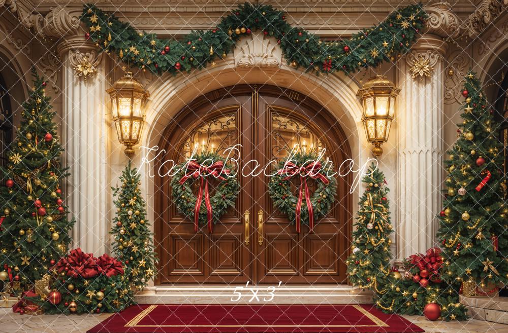 Kate Noël Entrée Sapins Porte Vintage Toile de fond conçue par Emetselch