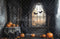 Kate Halloween Citrouilles Fenêtre Gothique Toile de fond en Laine conçue par Emetselch - Kate Backdrop FR