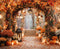Kate Automne Arche Citrouilles Lumières Toile de fond en Laine conçue par Emetselch