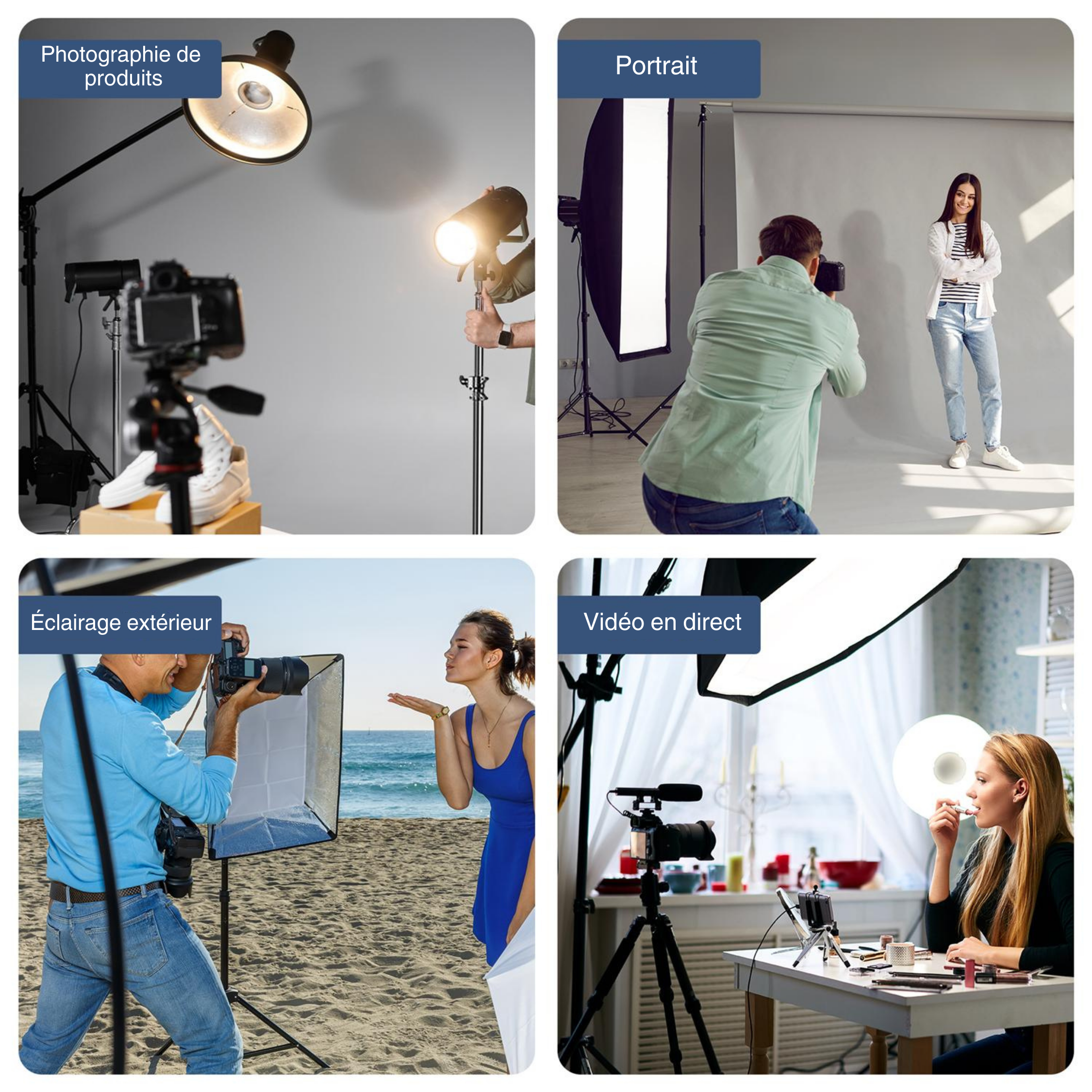 Kate Trépied d'Éclairage Renforcé Professionnel - 4,8m en Alliage d'Aluminium avec Amortissement Air Cushion - Inclut 2 Sacs de Sable & Adaptateurs