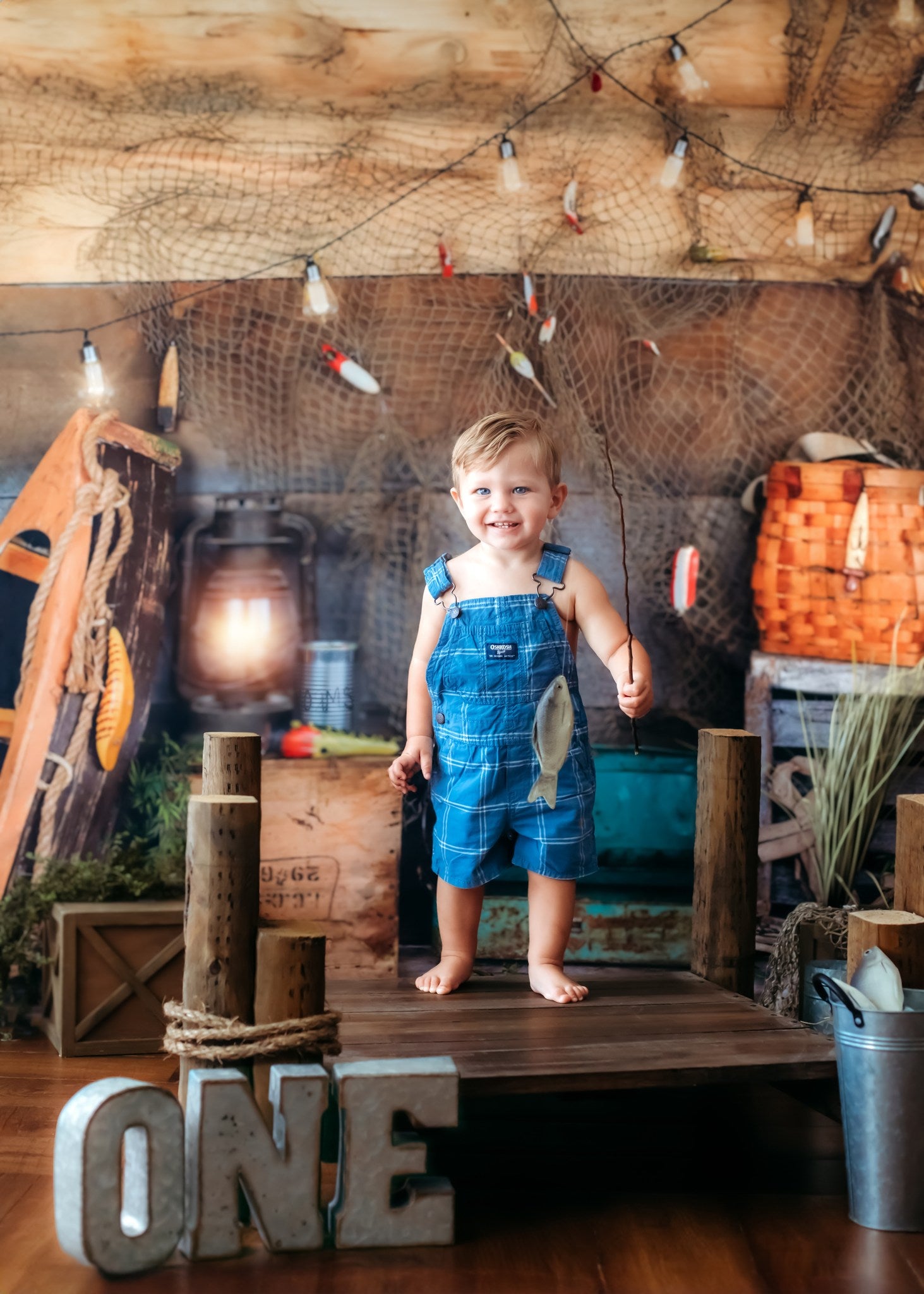 Kate Été Filet de pêche Enfants Toile de fond conçue par Arica Kirby - Kate Backdrop FR