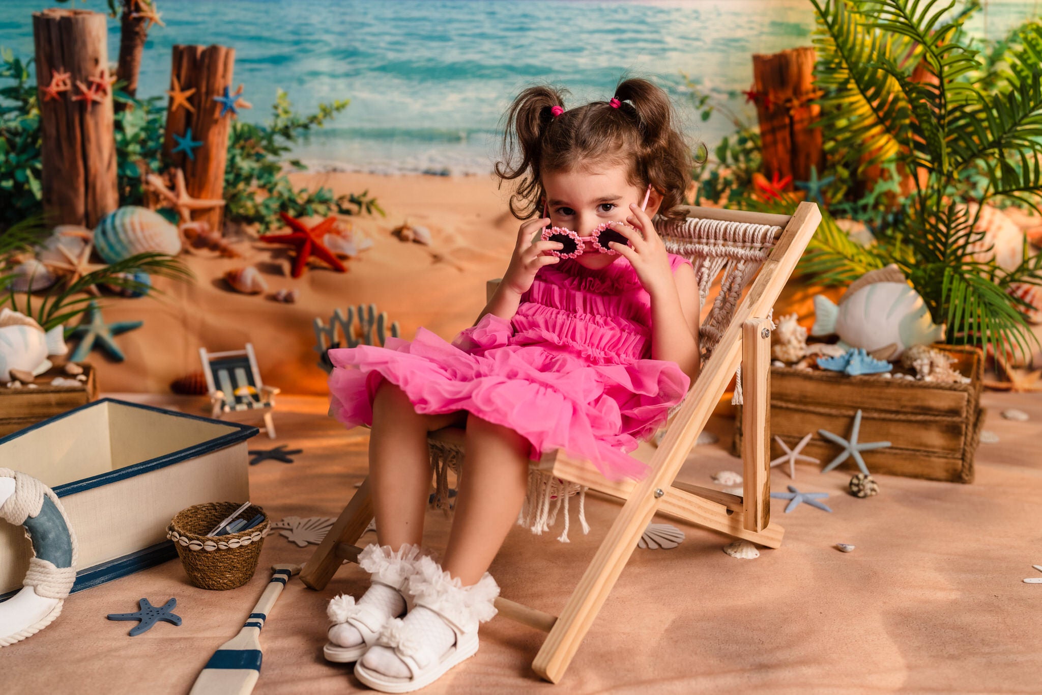 Kate Été Plage Mer Tropical Étoile de mer Toile de fond conçue par Emetselch - Kate Backdrop FR