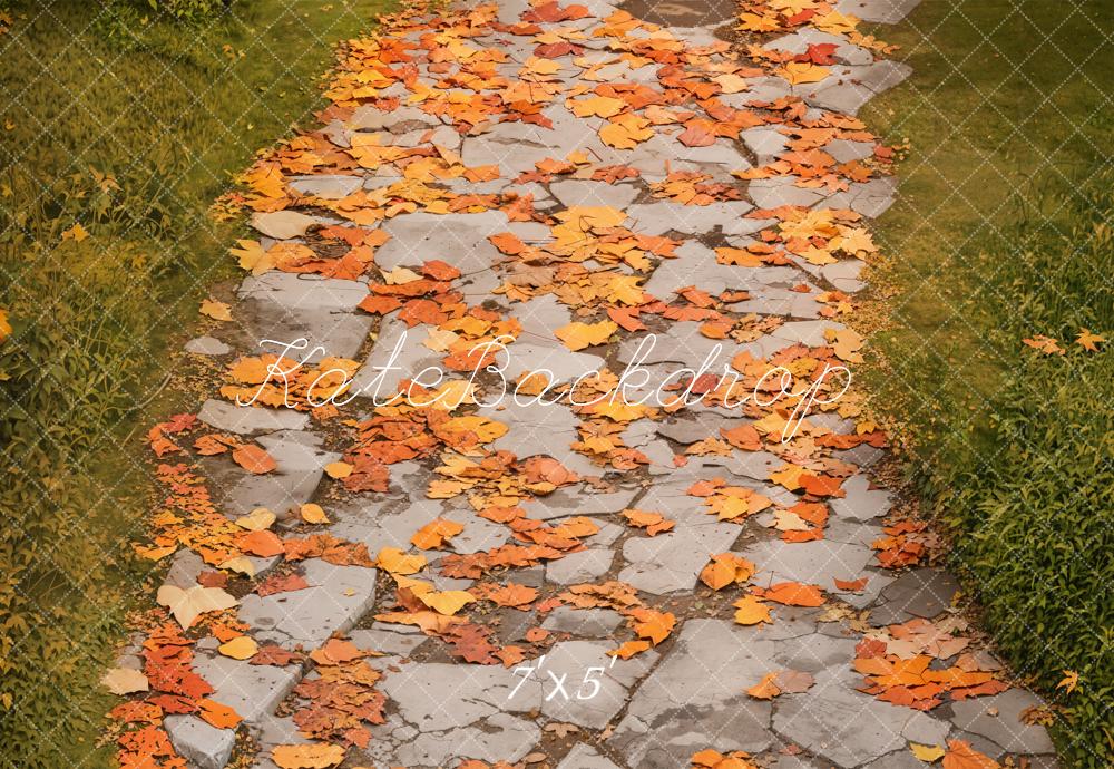 Kate Automne Feuilles Sol Pavé Toile de fond conçue par Emetselch