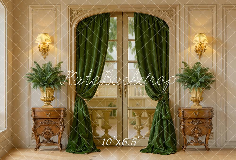 Kate Porte Rideaux Plantes Classique Toile de fond en Laine conçue par Emetselch