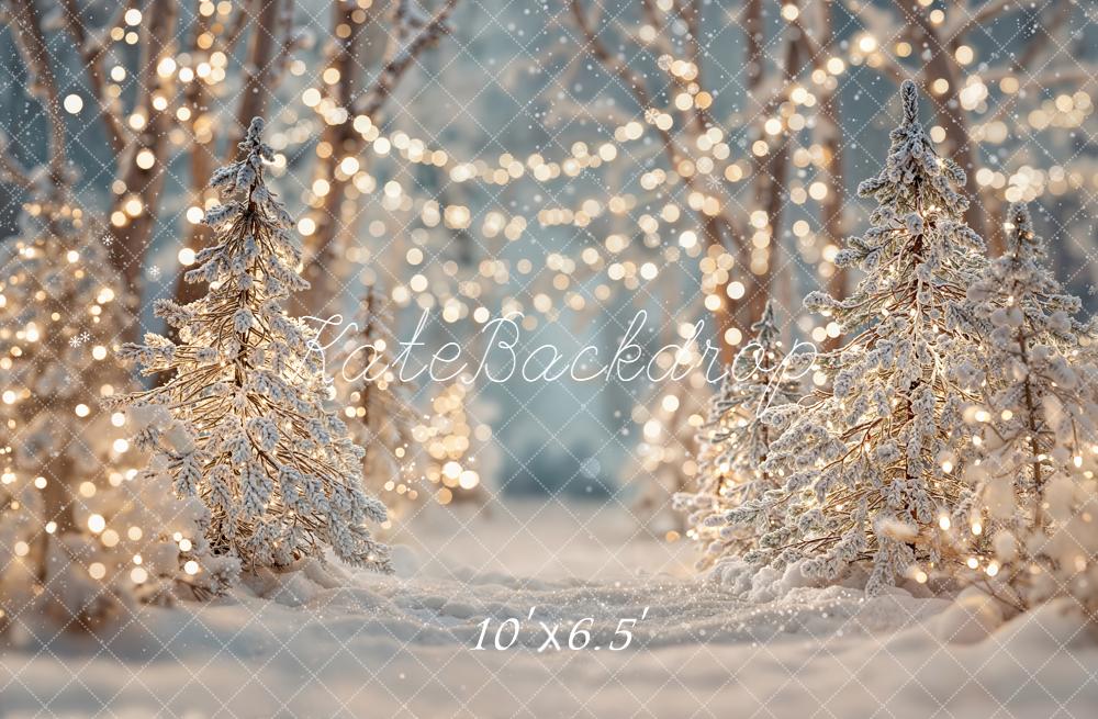 Kate Hiver Forêt Neige Lumières Toile de fond conçue par Emetselch - Kate Backdrop FR