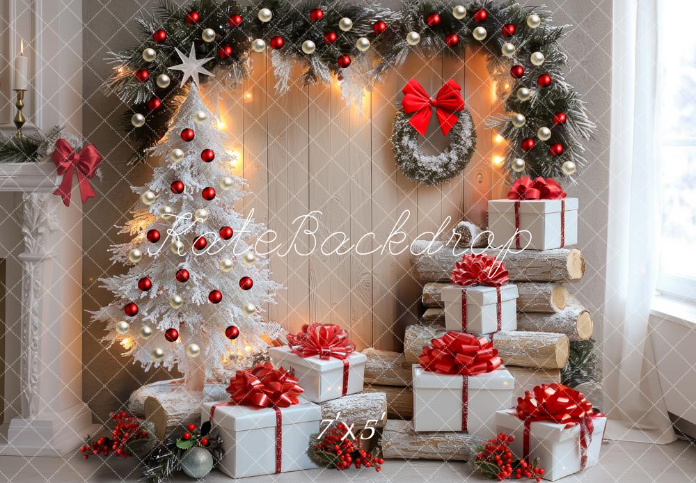 Kate Noël Arbre Blanc Cadeaux Lumière Toile de fond conçue par Mini MakeBelieve