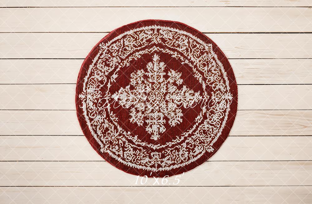 Kate Tapis Rond Motif Bois Sol Toile de fond en Laine conçue par Emetselch - Kate Backdrop FR