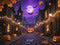 Kate Halloween Rue Citrouilles Lune Toile de fond conçue par Emetselch - Kate Backdrop FR