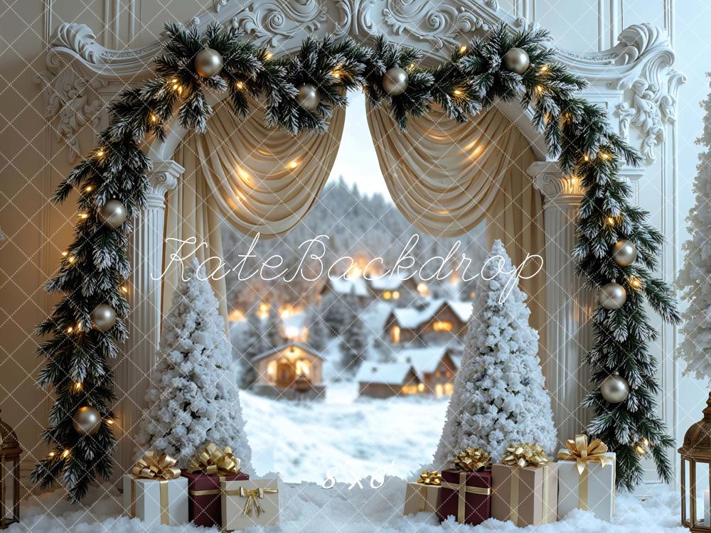 Kate Noël Neige Arche Vintage Cadeaux Toile de fond conçue par Mini MakeBelieve