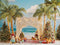 Kate Noël Plage Palmiers Sapins Toile de fond en Laine conçue par Emetselch