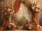 Kate Mariage Fleurs Orange Beige Toile de fond en Laine conçue par Emetselch