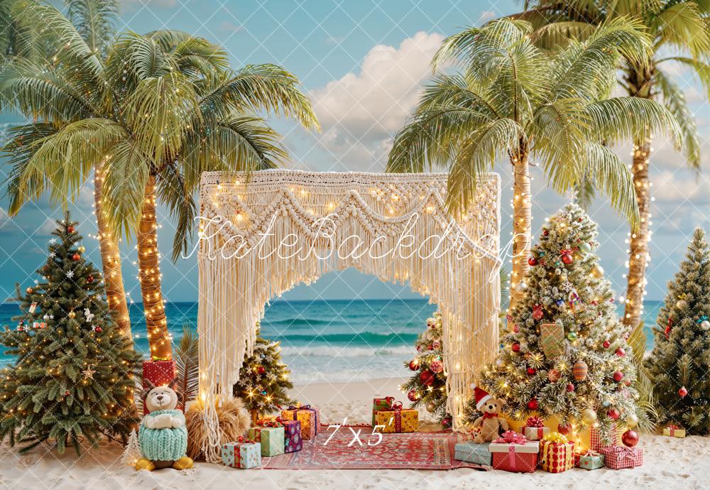 Kate Noël Plage Sapins Palmiers Toile de fond conçue par Emetselch