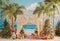 Kate Noël Plage Sapins Palmiers Toile de fond conçue par Emetselch