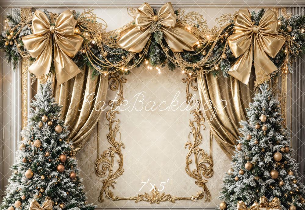 Kate Sapins de Noël Mur Rétro Doré Toile de fond conçue par Emetselch