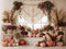 Kate Automne Boho Citrouilles Pampas Coeurs Toile de fond conçue par Emetselch