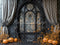 Kate Halloween Fenêtre Citrouilles Rideaux Toile de fond en Laine conçue par Emetselch - Kate Backdrop FR