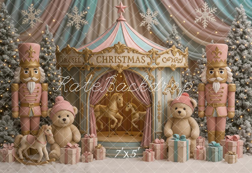 Kate Noël Carrousel Soldats Ours Cadeaux Toile de fond conçue par Ashley Paul