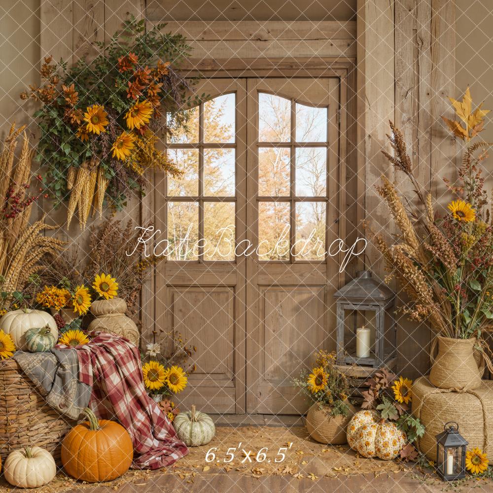 Kate Automne Citrouilles Tournesols Porte Toile de fond conçue par Emetselch - Kate Backdrop FR