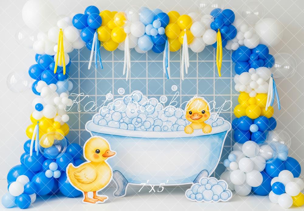 Kate Bain Canard Bulles Ballons Toile de fond conçue par Patty Roberts - Kate Backdrop FR
