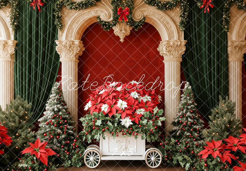 Kate Sapin de Noël Arche Fleurs Toile de fond conçue par Mini MakeBelieve