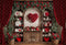 Kate Saint Valentin Coeur Roses Vaisselle Toile de fond en Laine conçue par Emetselch