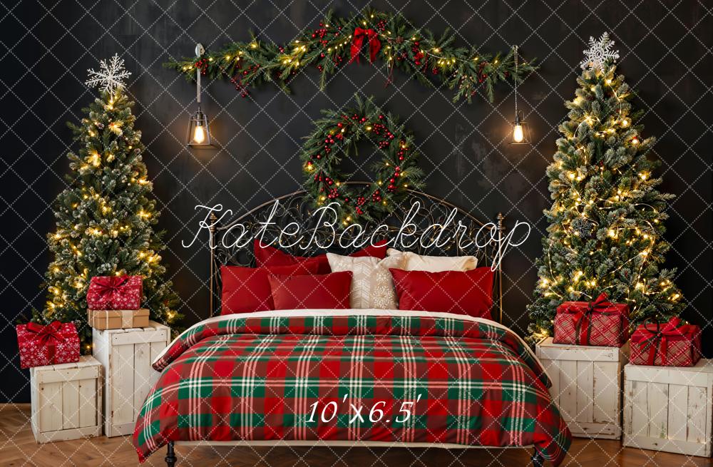 Kate Noël Chambre Tête de lit Sapins Toile de fond en Laine conçue par Emetselch