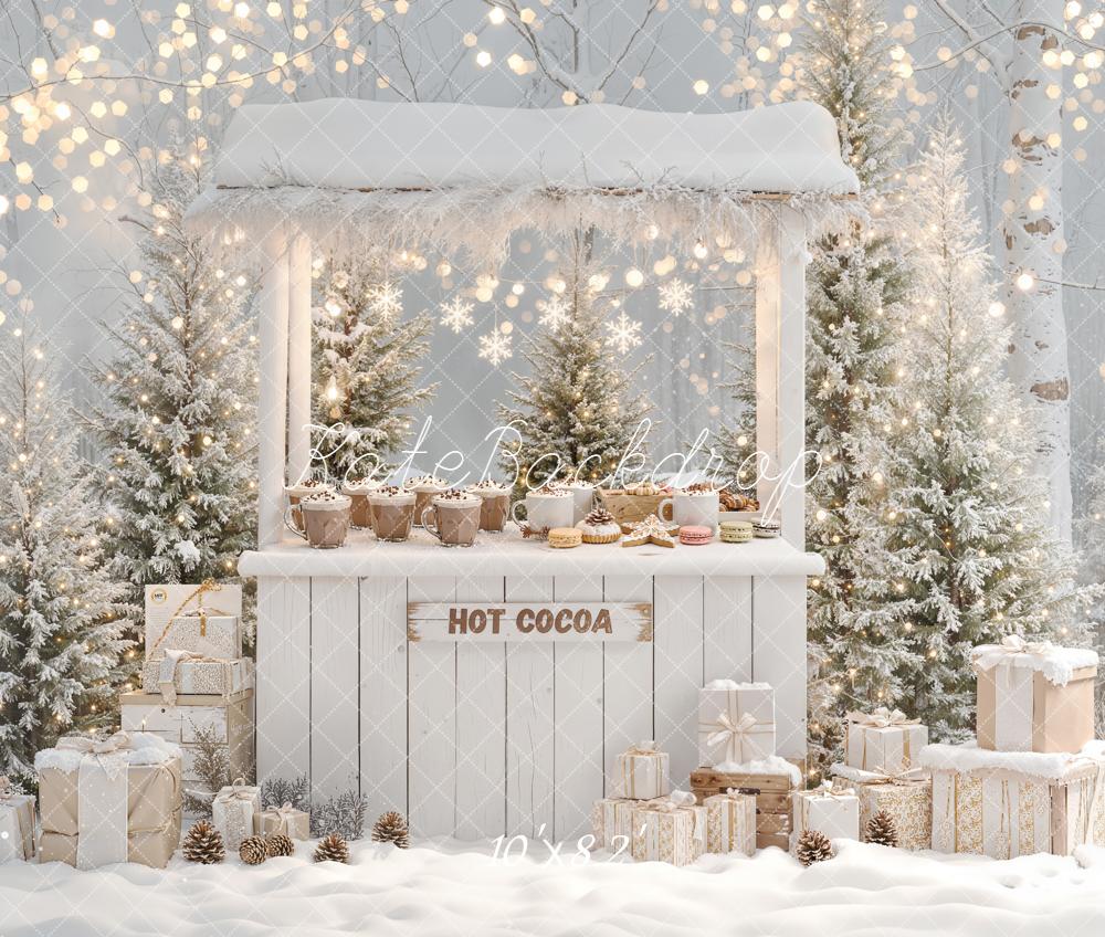 Kate Hiver Chocolat Cadeaux Sapin Toile de fond en Laine conçue par Emetselch