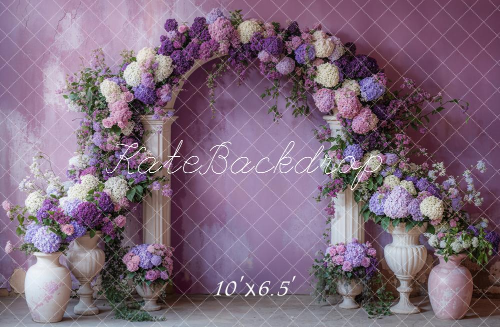 Kate Arc Floral Vases Violet Portrait Toile de fond conçue par Emetselch