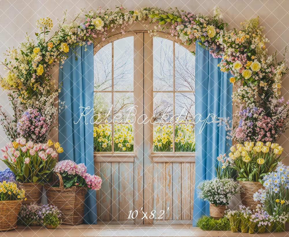 Kate Printemps Porte Jardin Fleurs Toile de fond conçue par Emetselch