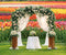 Kate Mariage Arche Fleurs Tulipes Toile de fond en Polar conçue par Emstselch