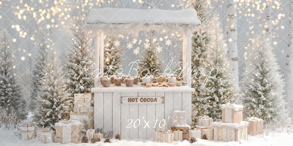 Kate Hiver Stand Chocolat Sapins Cadeaux Toile de fond conçue par Emetselch