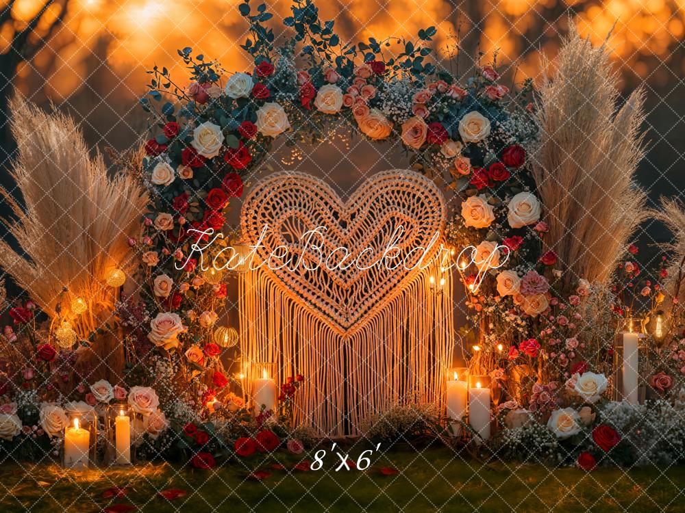 Kate Saint Valentin Arche Fleurs Macramé Toile de fond conçue par Emetselch