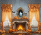 Kate Halloween Cheminée Citrouilles Fenêtre Toile de fond en Laine conçue par Emetselch - Kate Backdrop FR