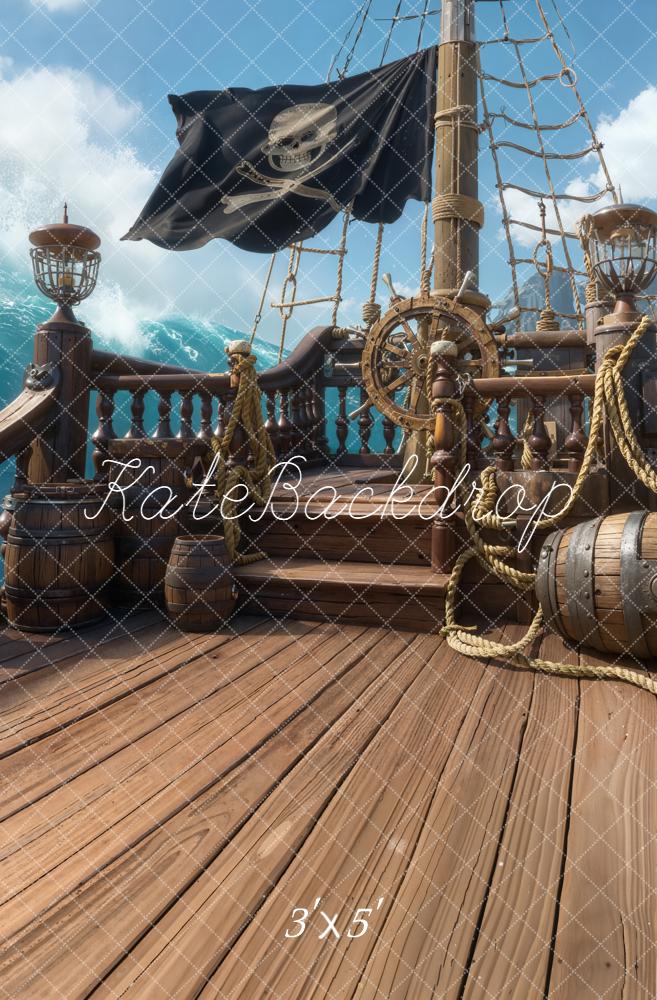 Kate Pirate Navire Bois Océan Toile de fond conçue par Emetselch