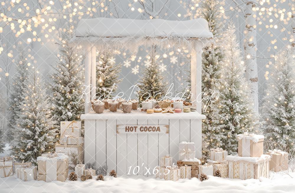 Kate Hiver Stand Chocolat Sapins Cadeaux Toile de fond conçue par Emetselch