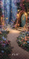Kate Sweep Mur-à-Sol Forêt Magique Maison Fleurs Toile de fond conçue par Emetselch