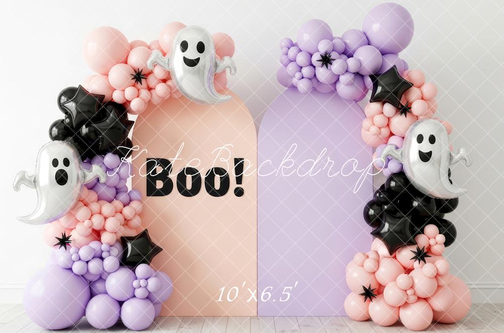 Kate Halloween Fantômes Ballons Arche Toile de fond conçue par Patty Roberts