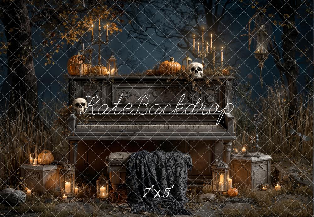 Kate Halloween Piano Bougies Extérieur Toile de fond conçue par Emetselch