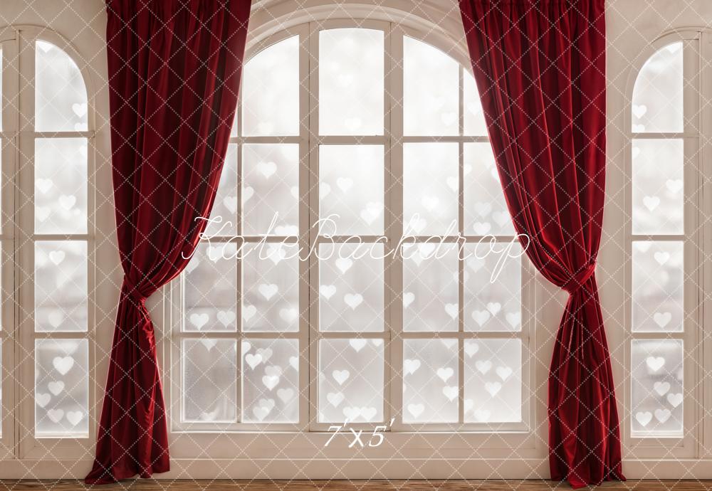 Kate Saint Valentin Fenêtre Rideaux Rouge Toile de fond conçue par Emetselch