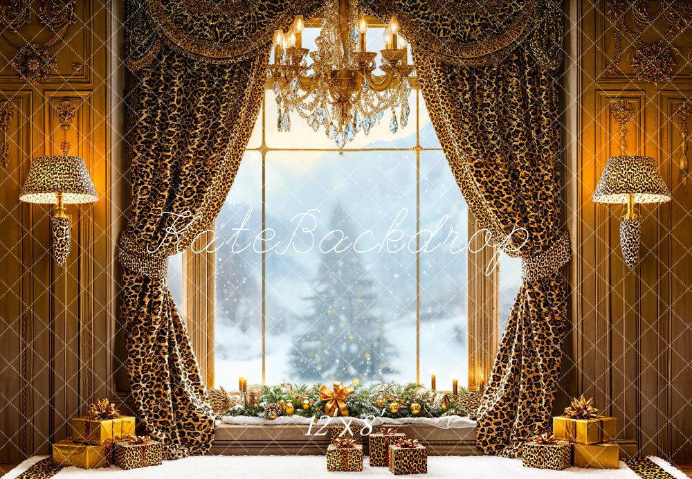 Kate Noël Fenêtre Rideaux Chandelier Toile de fond en Laine conçue par Emetselch - Kate Backdrop FR