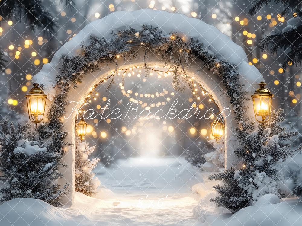 Kate Hiver Arche Neige Lumières Toile de fond en Laine conçue par Emetselch - Kate Backdrop FR