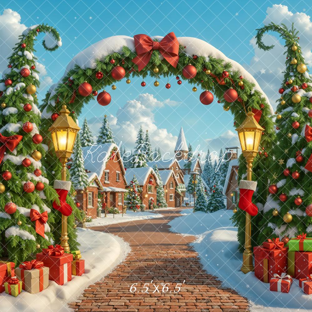 Kate Noël Arche Sapins Cadeaux Toile de fond conçue par Emetselch - Kate Backdrop FR