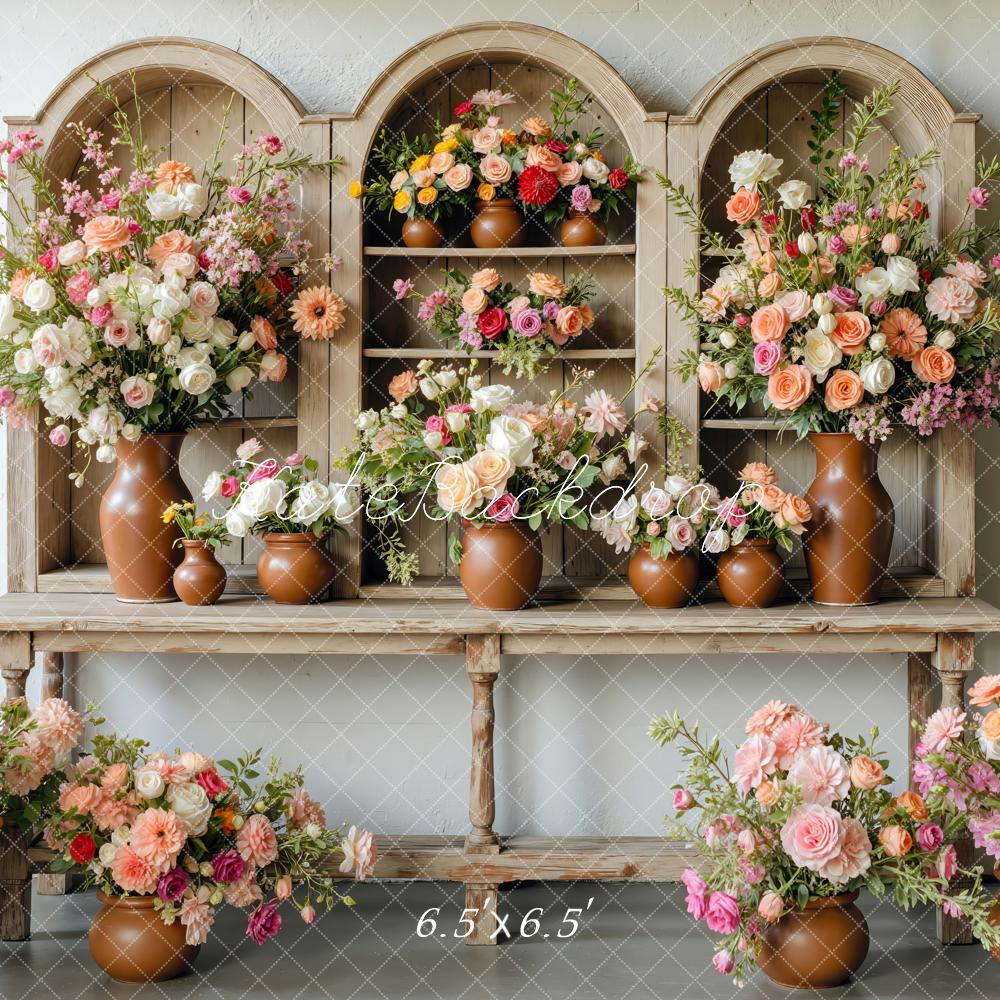 Kate Fleurs Étagère Vases Toile de fond conçue par Mini MakeBelieve